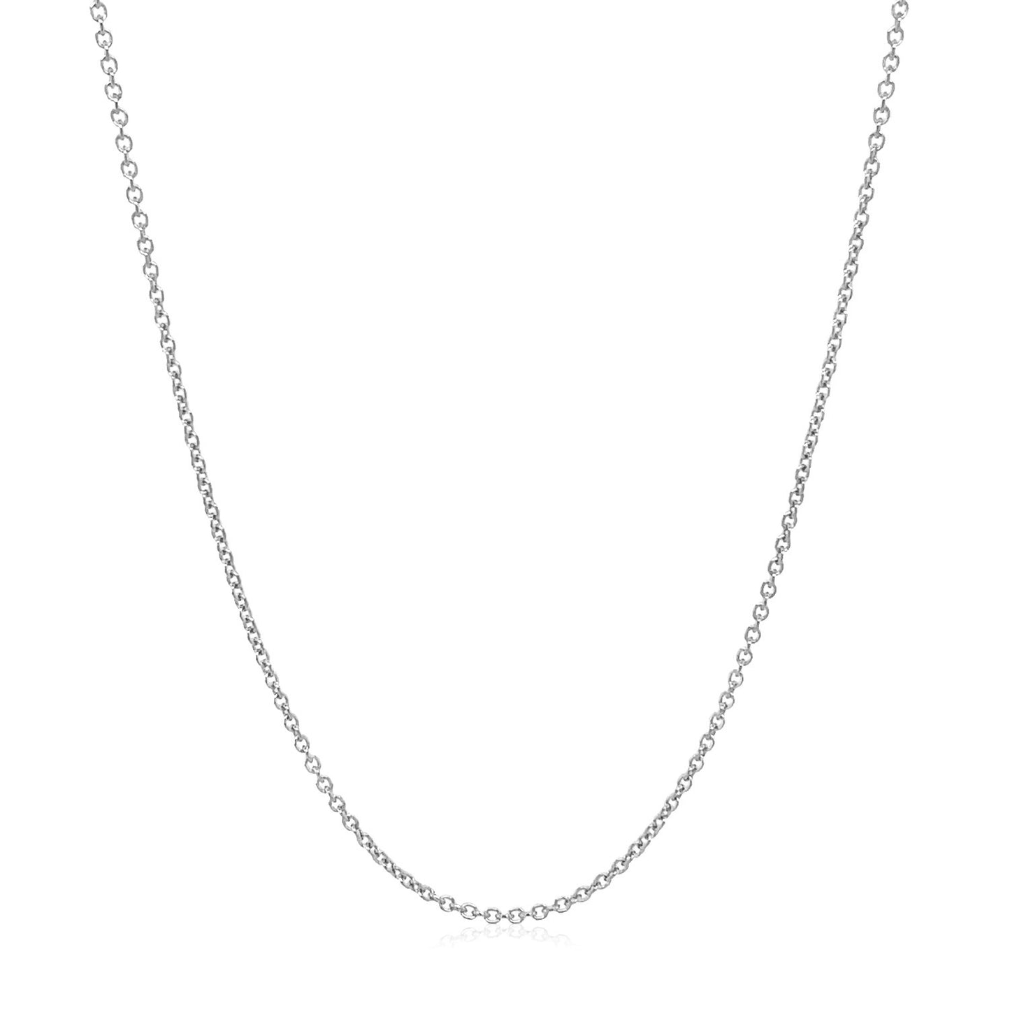 14k White Gold Oval Cable Link Chain (1.20 mm)