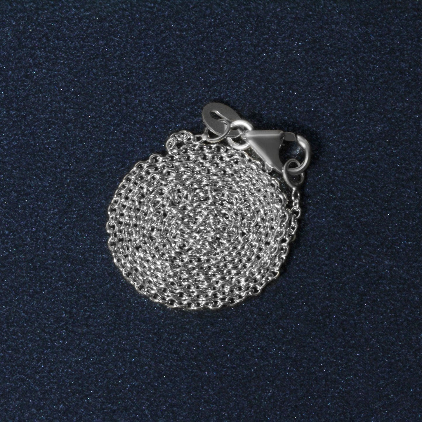 14k White Gold Oval Cable Link Chain (1.20 mm)