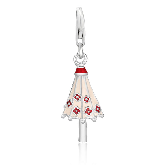 Sterling Silver Multi Tone Enameled Umbrella Charm