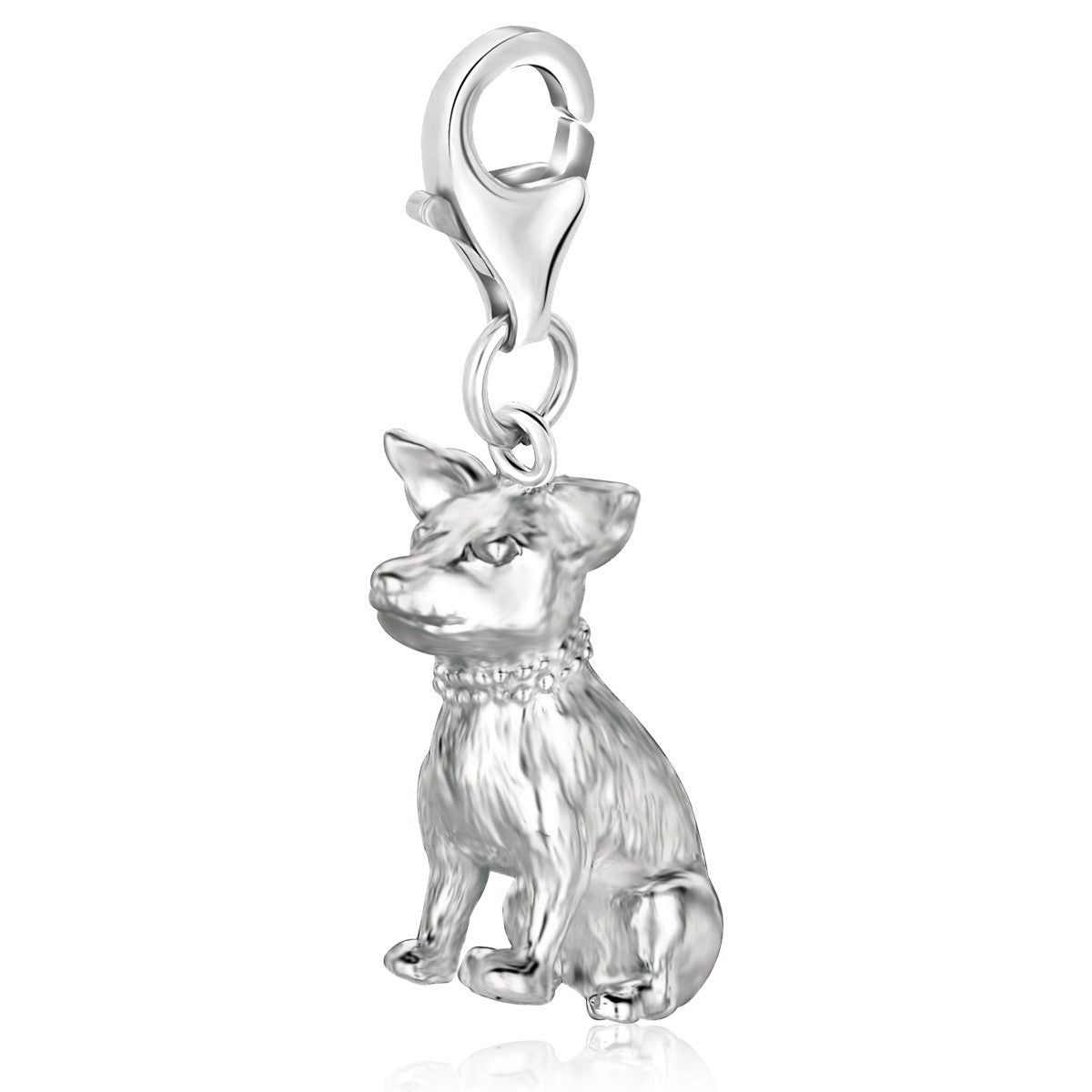 Sterling Silver Sitting Dog Charm