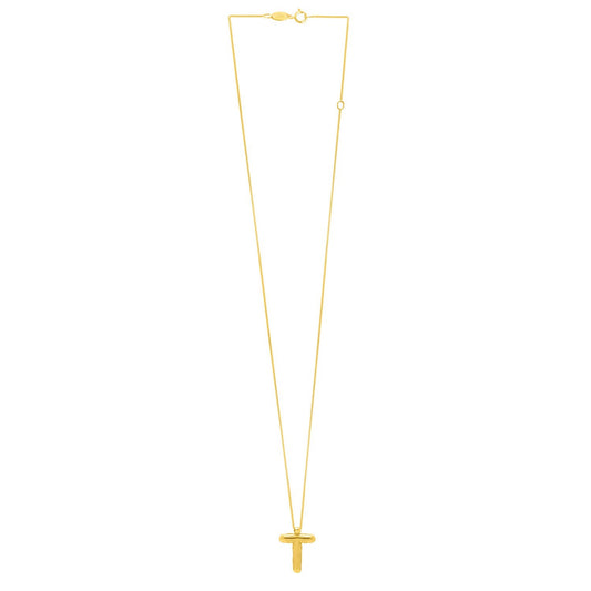 14K Yellow Gold Helium Initial T Pendant