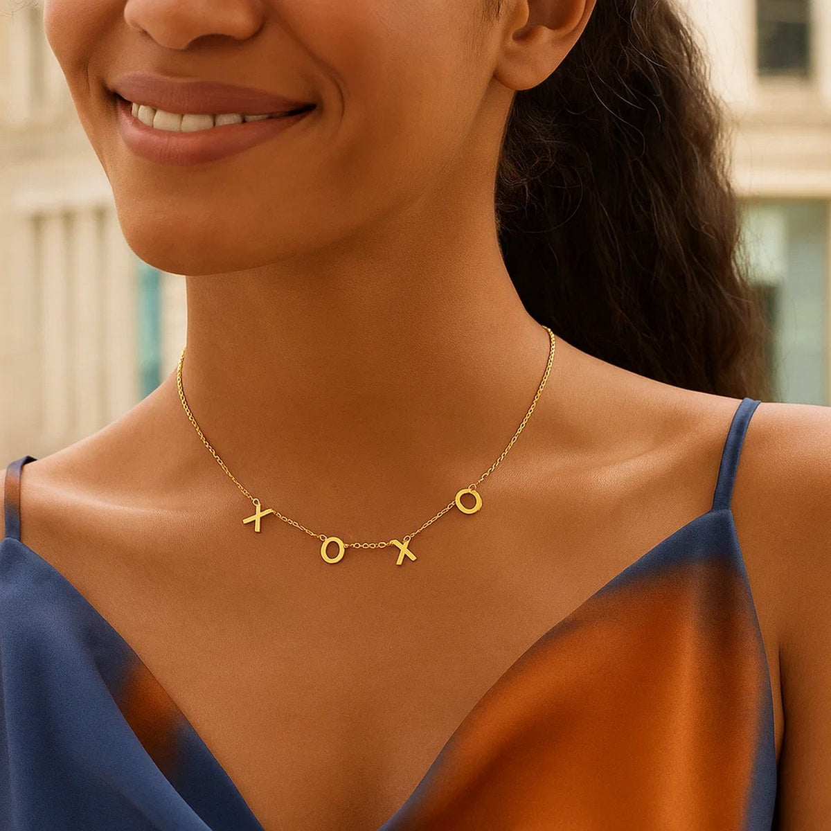 14K Yellow Gold XOXO Necklace