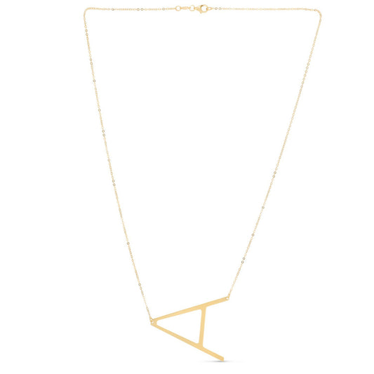 14K Yellow Gold Yours Truly Large Initial A Necklace