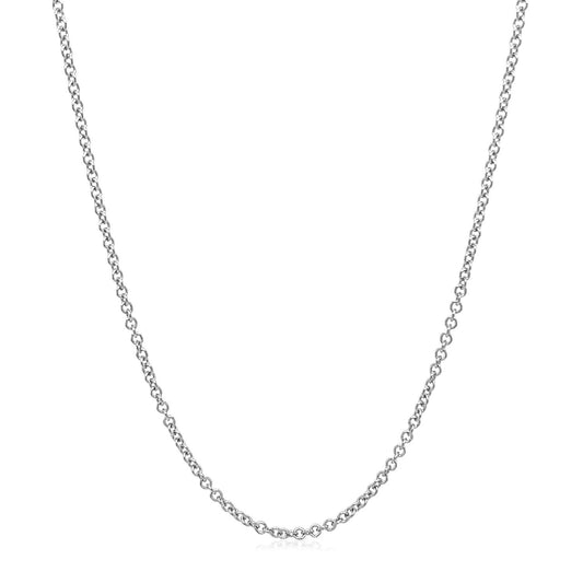 Sterling Silver Rhodium Plated Round Cable Chain (1.10 mm)