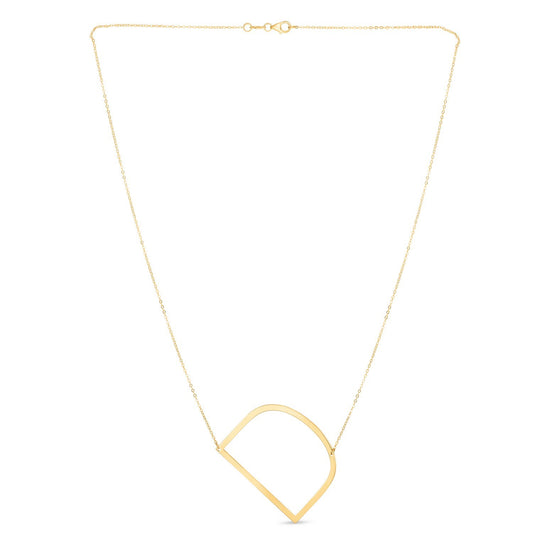 14K Yellow Gold Yours Truly Large Initial D Necklace