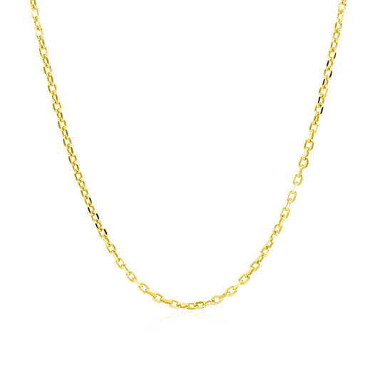 Sterling Silver Yellow Gold Plated Diamond Cut Cable Chain (1.40 mm)