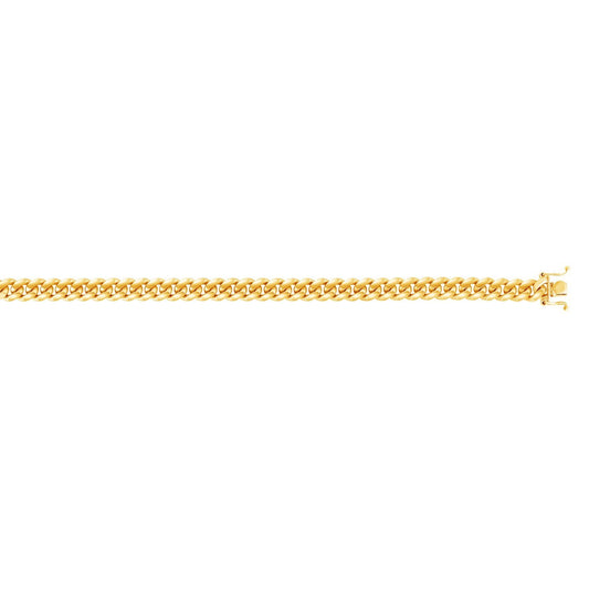 Sterling Silver Yellow Gold Plated Miami Cuban Chain (7.00 mm)