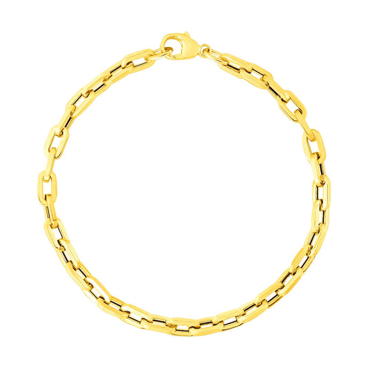 14k Yellow Gold Paperclip Chain Bracelet