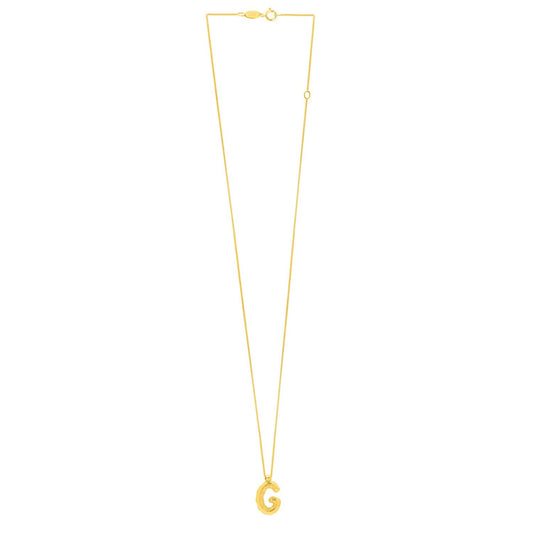 14K Yellow Gold Helium Initial G Pendant