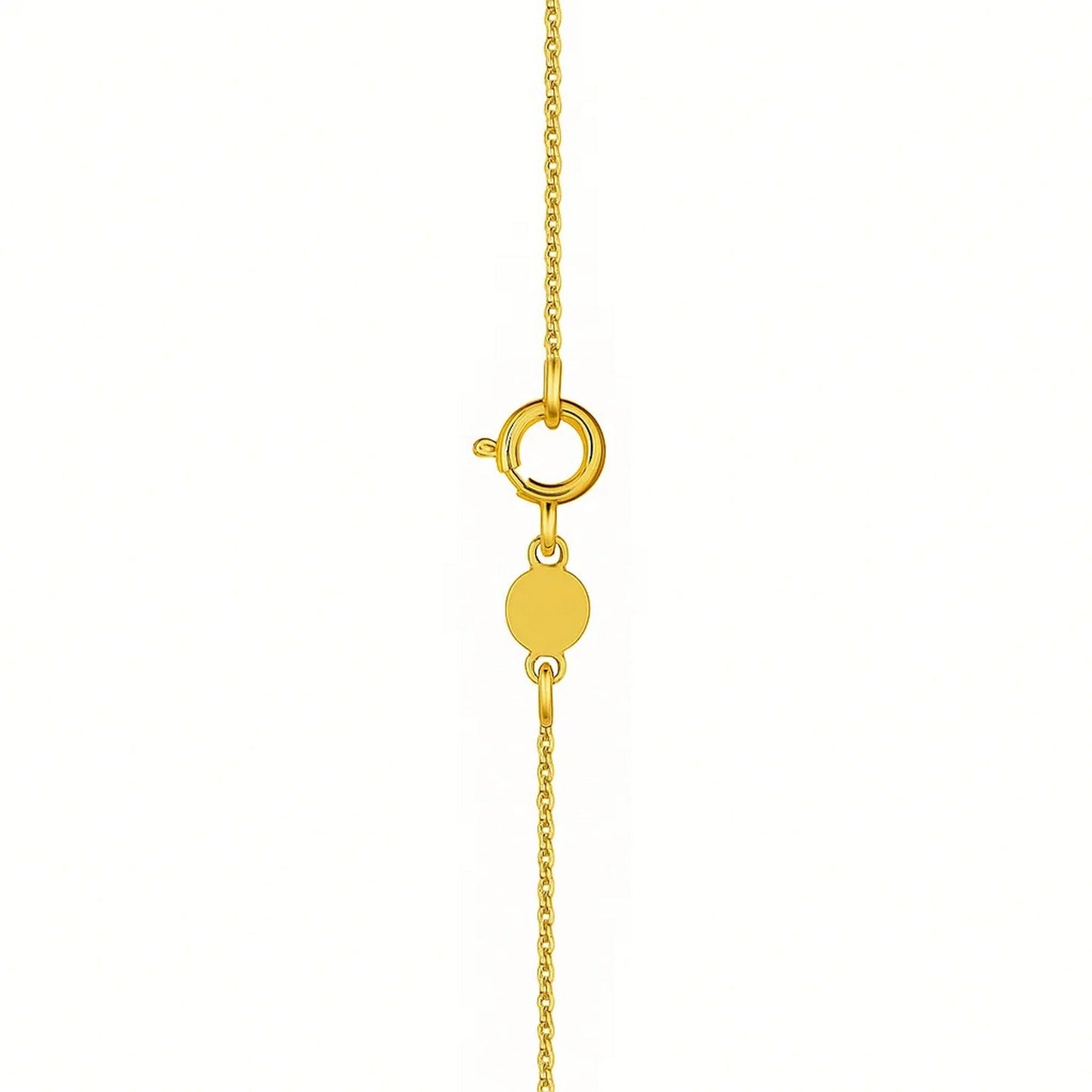 14K Yellow Gold Mini Diamond A Initial Pendant Necklace
