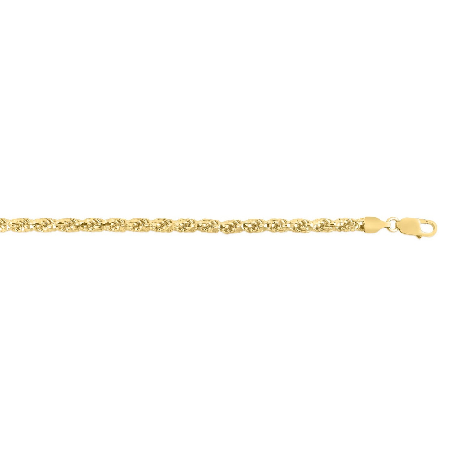 Sterling Silver Yellow Gold Plated Diamond Cut Royal Rope Chain (5.00 mm)