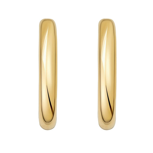 Sterling Silver Yellow Gold Plated Round Hoop Earrings