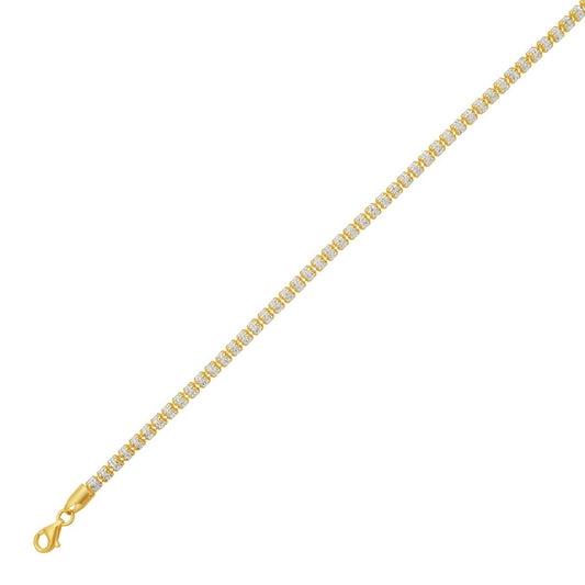 Sterling Silver with Gold Plated Ice Barrel Chain (3.80 mm)