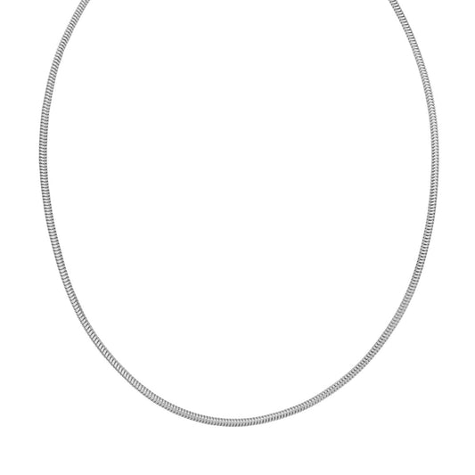 Sterling Silver Rhodium Plated Octagonal Snake Chain (2.40 mm)