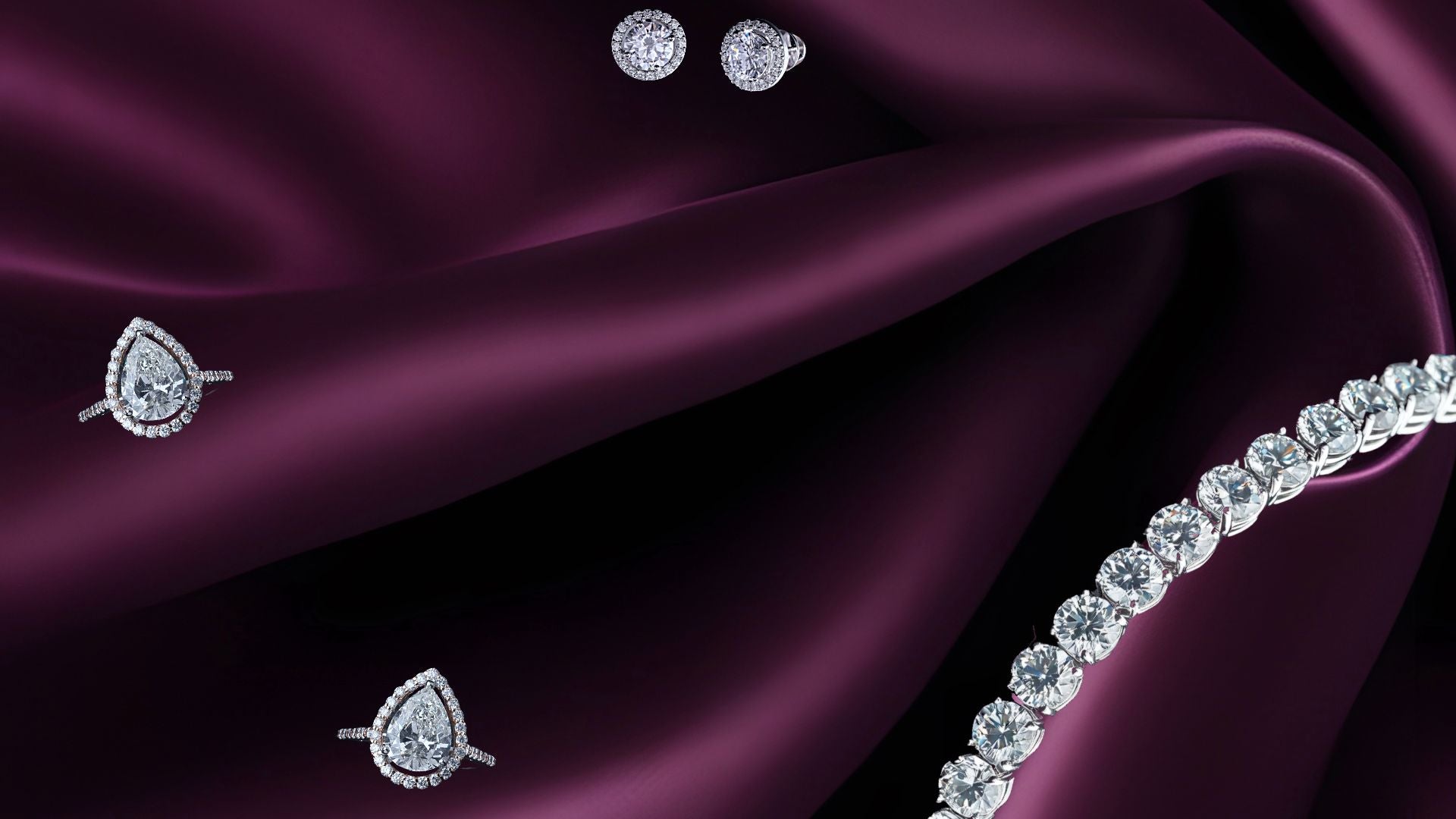 Diamonds on Plum Colored Silk