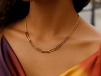 14K Yellow Gold Adjustable Paperclip Link Necklace