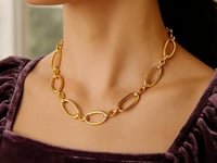 14k Yellow Gold Necklace with Polished Oval Links