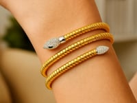 14K Yellow Gold Snake Style Tubogas Bangle (3.90 mm)
