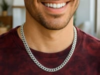 Sterling Silver Rhodium Plated Miami Cuban Chain (6.30 mm)