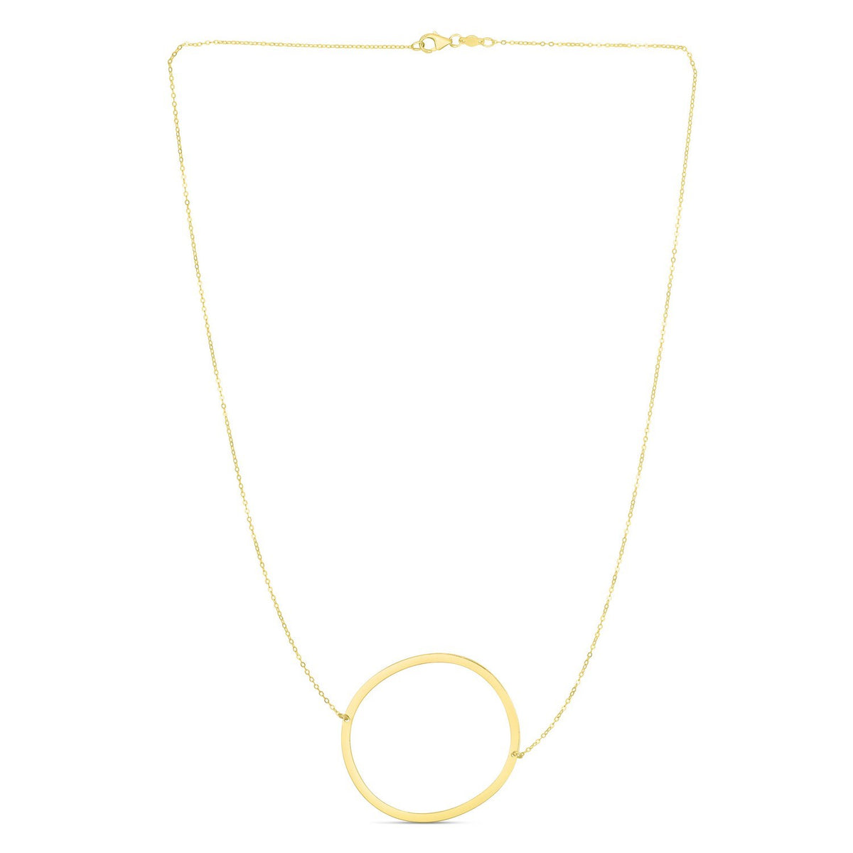 14K Yellow Gold Yours Truly Large Initial O Necklace