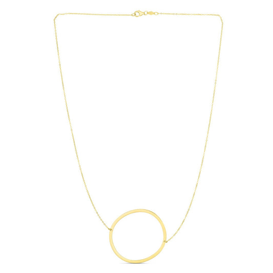 14K Yellow Gold Yours Truly Large Initial O Necklace