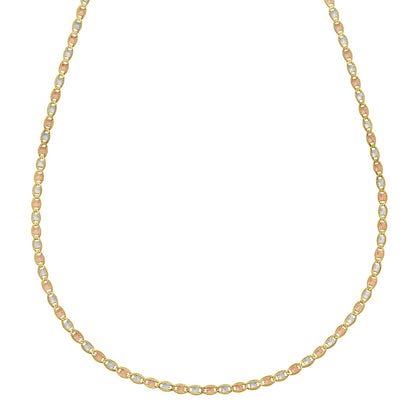 14K Tri Color Gold Pave Valentino Chain (2.00 mm)