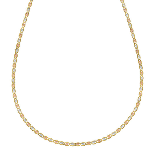 14K Tri Color Gold Pave Valentino Chain (2.00 mm)