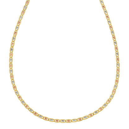 14K Tri Color Gold Pave Valentino Chain (2.50 mm)