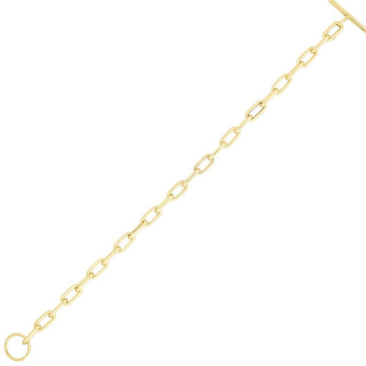 14K Yellow Paperclip Toggle Link Bracelet (5.00 mm)