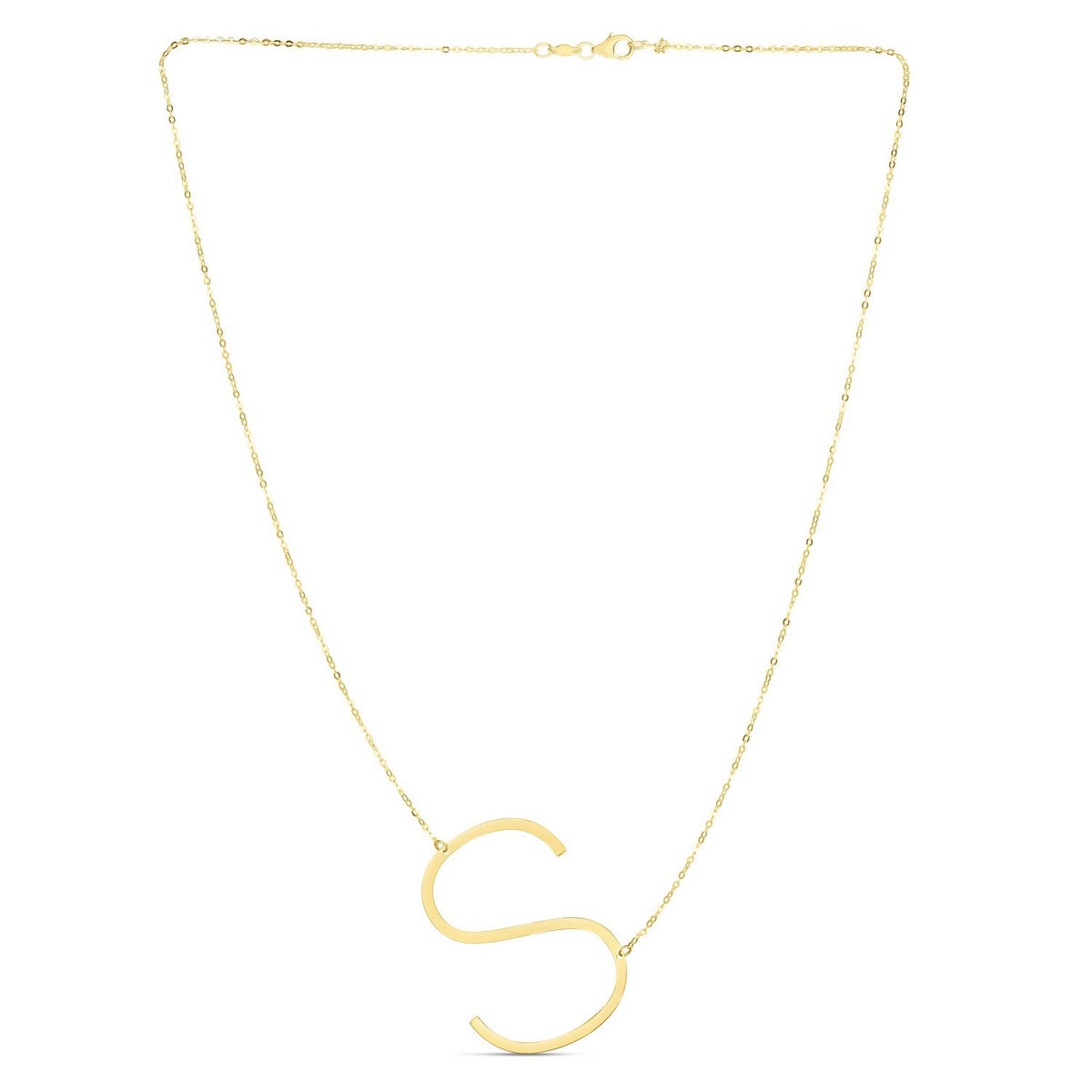14K Yellow Gold Yours Truly Large Initial S Necklace