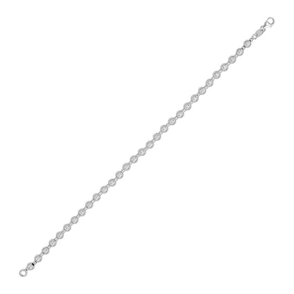 14K White Gold Disco Diamond Cut Bead Chain (4.00 mm)
