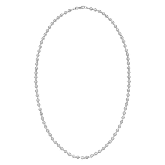 14K White Gold Disco Diamond Cut Bead Chain (4.00 mm)