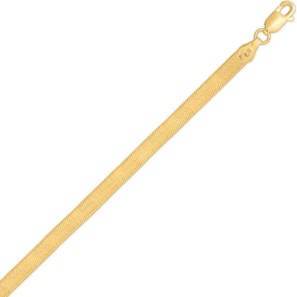 Sterling Silver Yellow Gold Plated Imperial Herringbone Chain (3.40 mm)