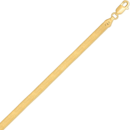 Sterling Silver Yellow Gold Plated Imperial Herringbone Chain (3.40 mm)