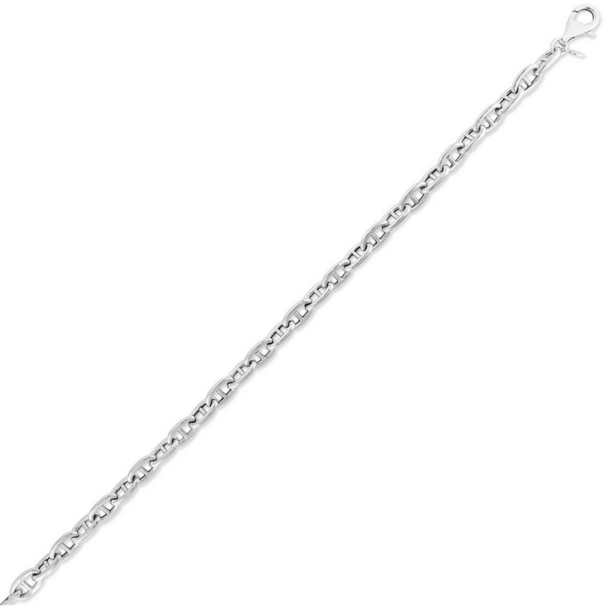 Sterling Silver Rhodium Plated Puffed Mariner Chain (5.90 mm)
