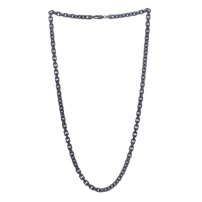 Sterling Silver Black Ruthenium Plated Oval Link Chain (5.60 mm)