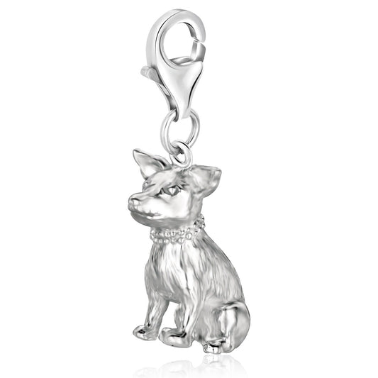 Sterling Silver Sitting Dog Charm