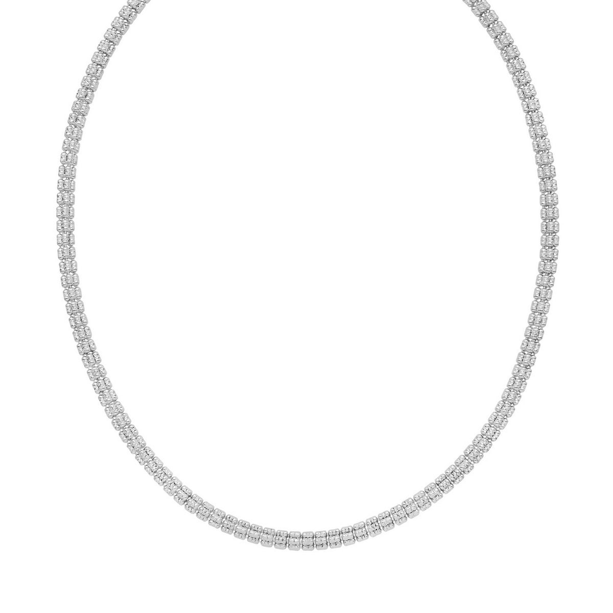Sterling Silver Rhodium Plated Ice Barrel Chain (5.00 mm)