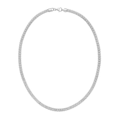 Sterling Silver Rhodium Plated Ice Barrel Chain (5.00 mm)