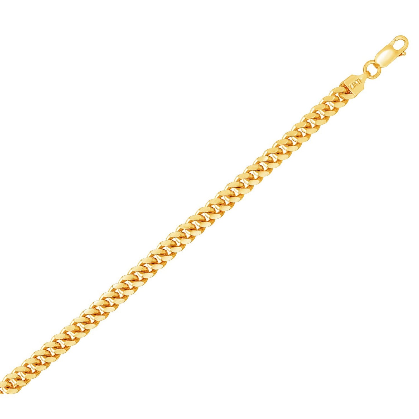 Sterling Silver Yellow Gold Plated Miami Cuban Chain (4.90 mm)
