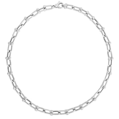Sterling Silver Rhodium Plated Jax Link Bead Chain (9.30 mm)