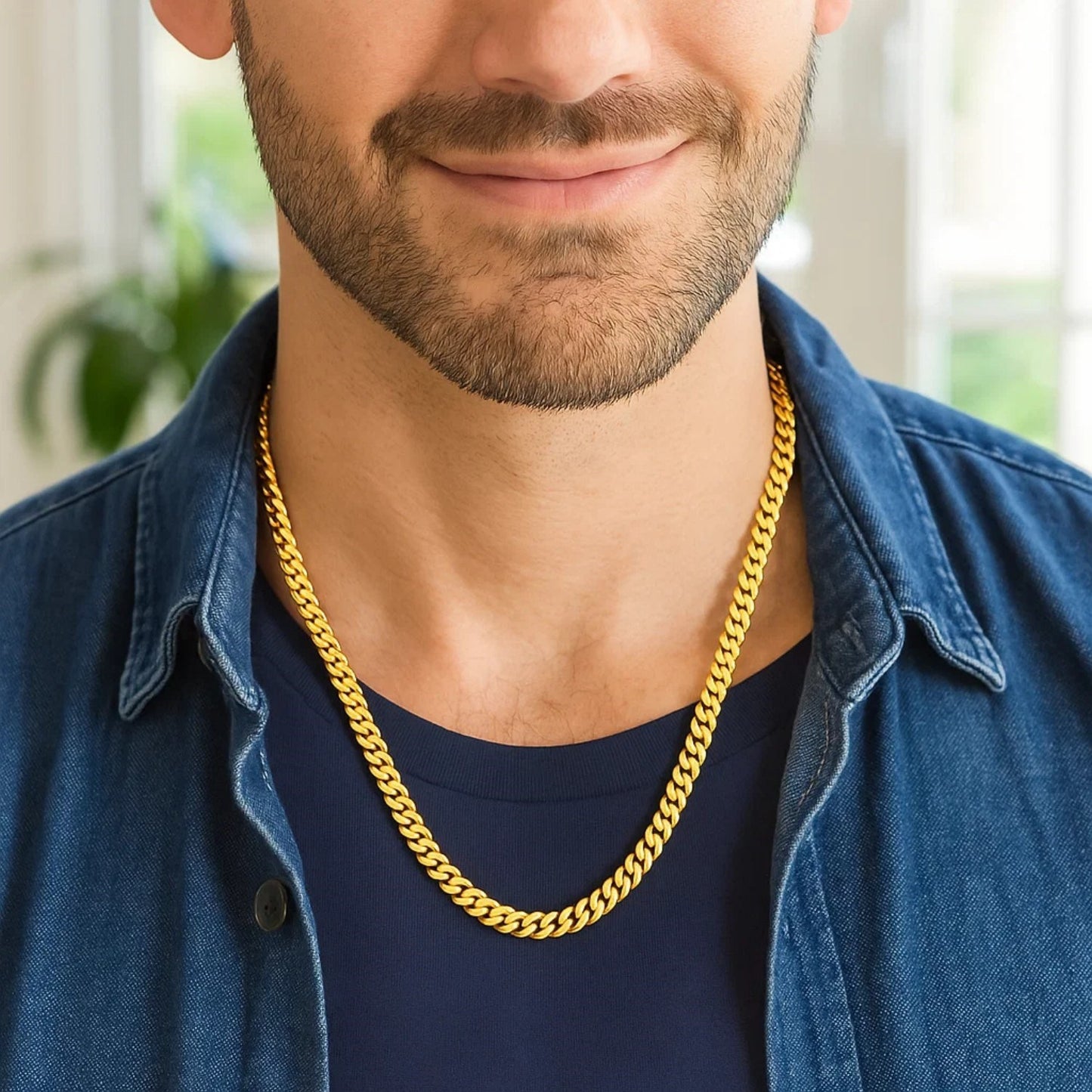 Sterling Silver Yellow Gold Plated Miami Cuban Chain (5.60 mm)