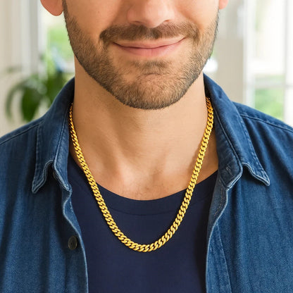 Sterling Silver Yellow Gold Plated Miami Cuban Chain (5.60 mm)