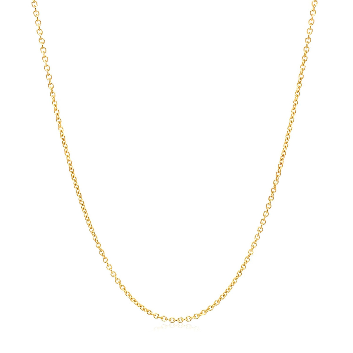 14k Yellow Gold Oval Cable Link Chain (1.20 mm)
