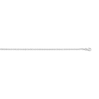 Sterling Silver Rhodium Plated Moon Cut Bead Chain (2.50 mm)