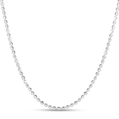 Sterling Silver Rhodium Plated Moon Cut Bead Chain (2.50 mm)
