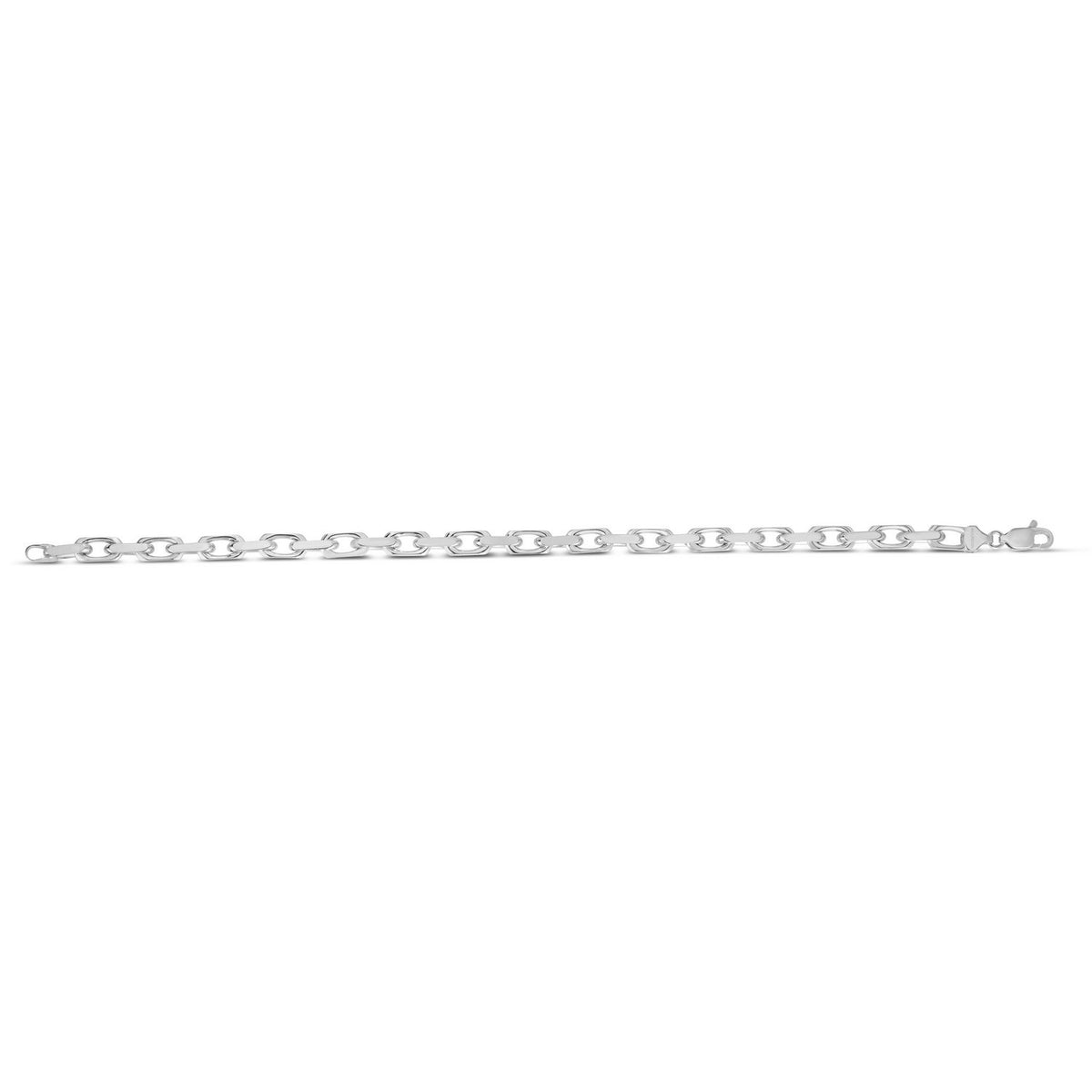 Sterling Silver Rhodium Plated French Cable Chain (5.00 mm)