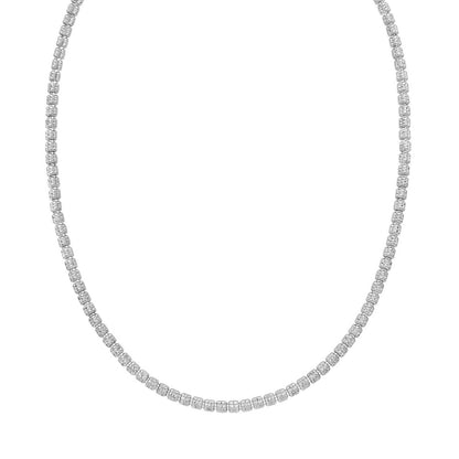 Sterling Silver Rhodium Plated Ice Barrel Chain (3.80 mm)