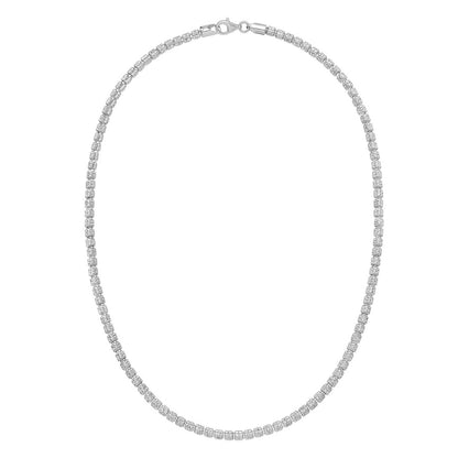 Sterling Silver Rhodium Plated Ice Barrel Chain (3.80 mm)