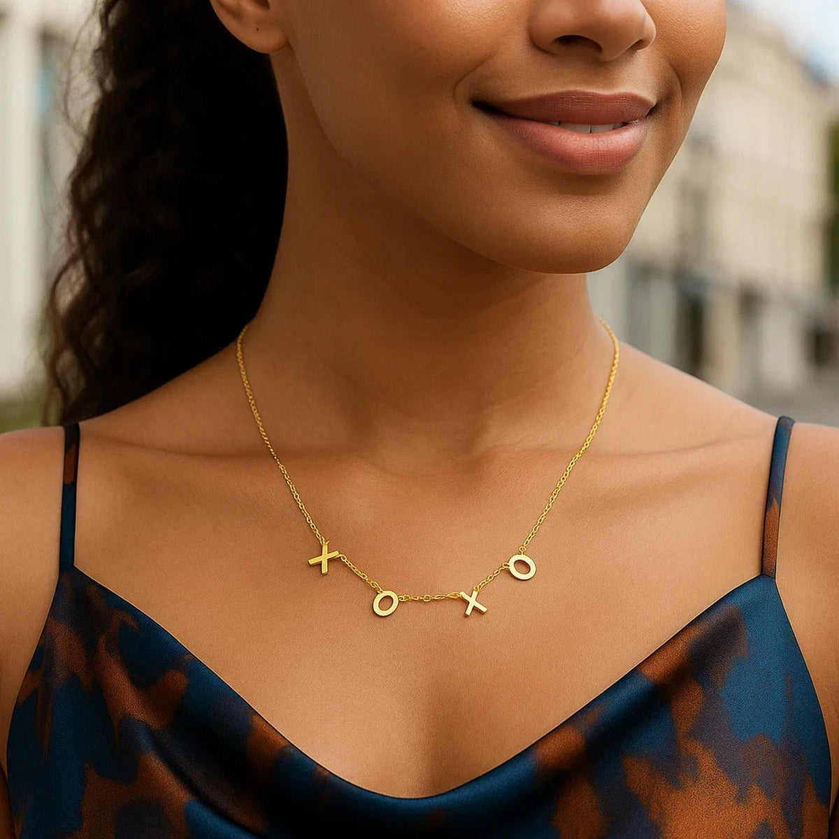 14K Yellow Gold XOXO Necklace